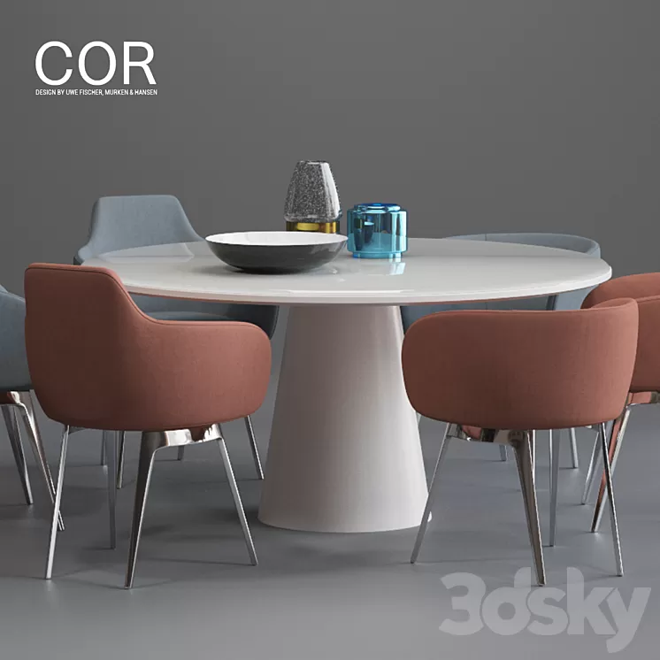 COR Roc chair and Conic Table 3D Model COR Roc chair and Conic Table 3D Model