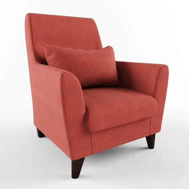 Coral chair with cushion 3D Model Coral chair with cushion 3D Model