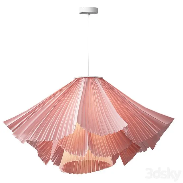 Coral Pleats Pendant Lamp 3D Model Coral Pleats Pendant Lamp 3D Model