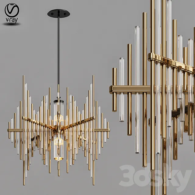 Corbett Lighting 238 42 Gold Leaf 3DModel Corbett Lighting 238 42 Gold Leaf 3DModel