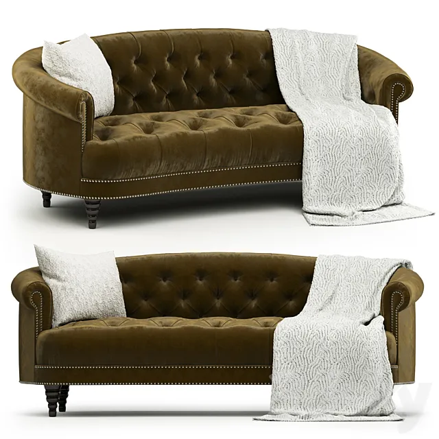 Corbyn Rolled Arm Chesterfield sofa 3D Model Corbyn Rolled Arm Chesterfield sofa 3D Model