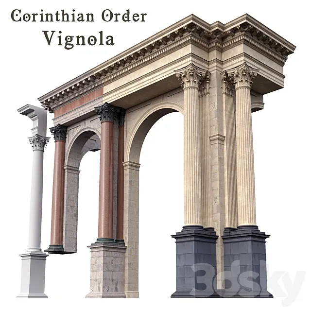 Corinthian Order Vignola Column 3D Model