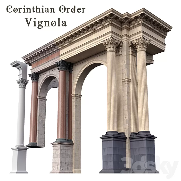 Corinthian Order Vignola Column 3D Model Corinthian Order Vignola Column 3D Model