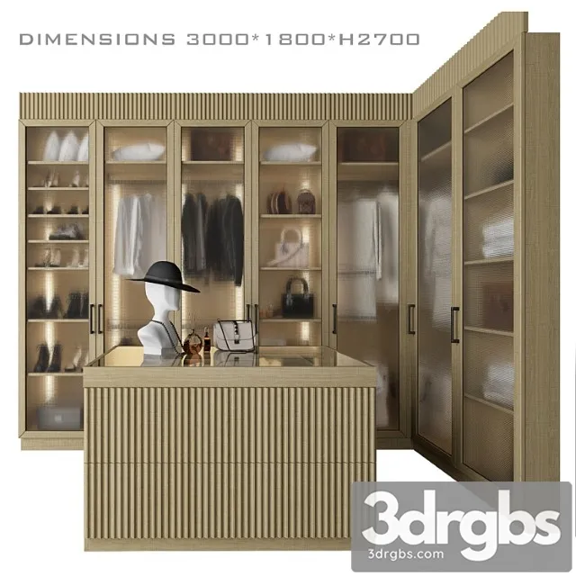 Corner dressing room with an island 3 Corner dressing room with an island 3