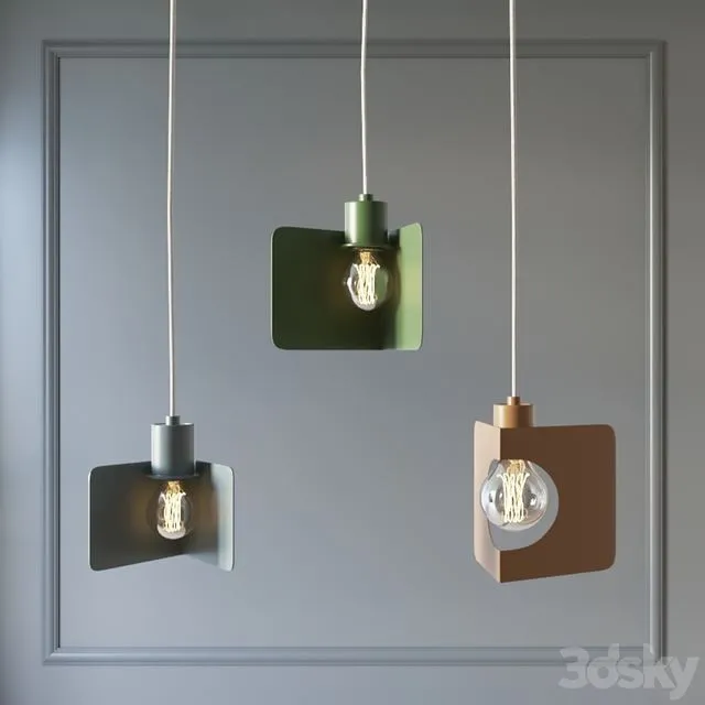 Corner pendant light 3D Model
