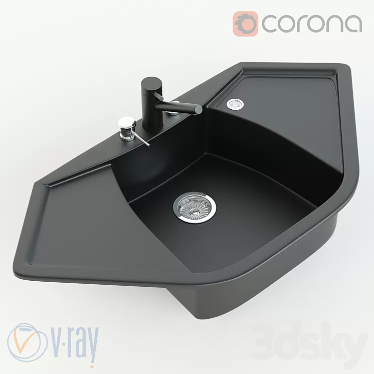 Corner sink Corax 3D Model Corner sink Corax 3D Model