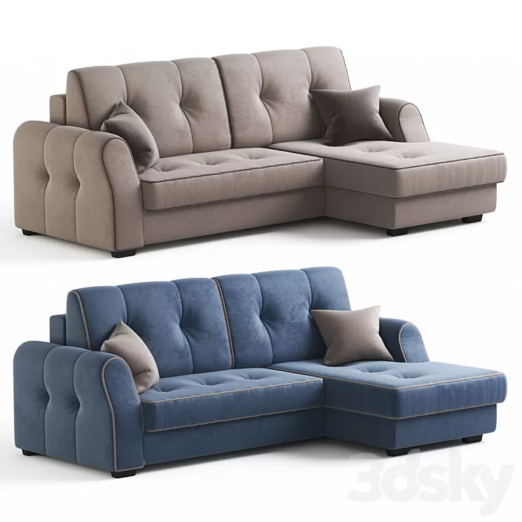 Corner sofa bed Oscar from Hoff. Beige and blue upholstery options. 3D Model Corner sofa bed Oscar from Hoff. Beige and blue upholstery options. 3D Model