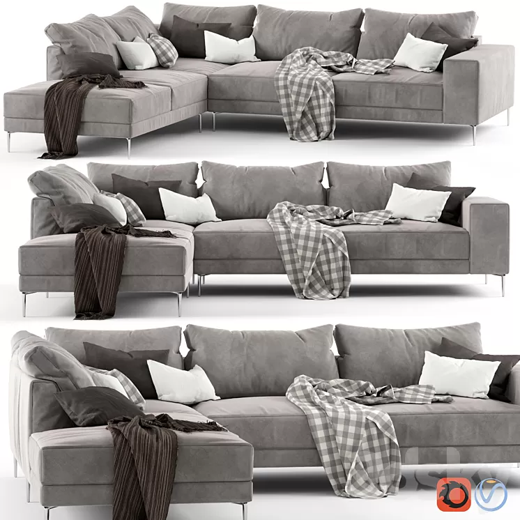 Corner Sofa Biba Salotti NICK 3D Model