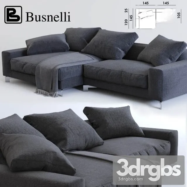 Corner sofa Busnelli 02 3D Model Download Corner sofa Busnelli 02 3D Model Download