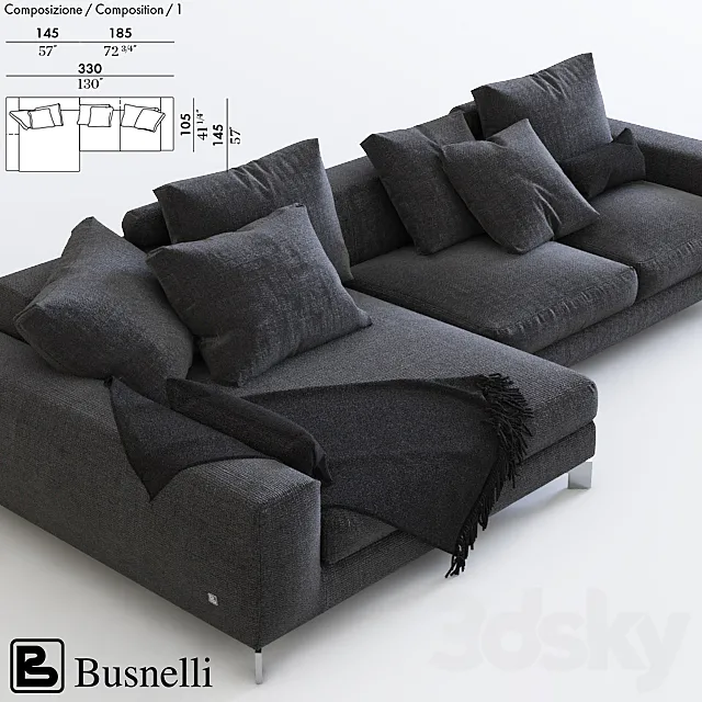 Corner sofa Busnelli 3DModel