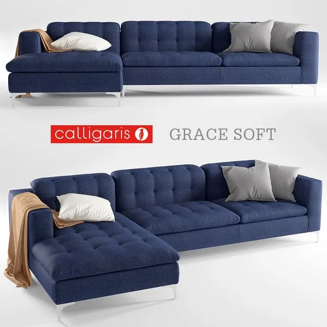 Corner sofa Calligaris Grace soft 3D Model Corner sofa Calligaris Grace soft 3D Model