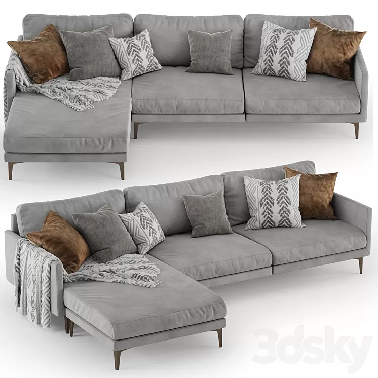 Corner sofa CENTQUATRE Duvivier Canapes 3D Model Free Download