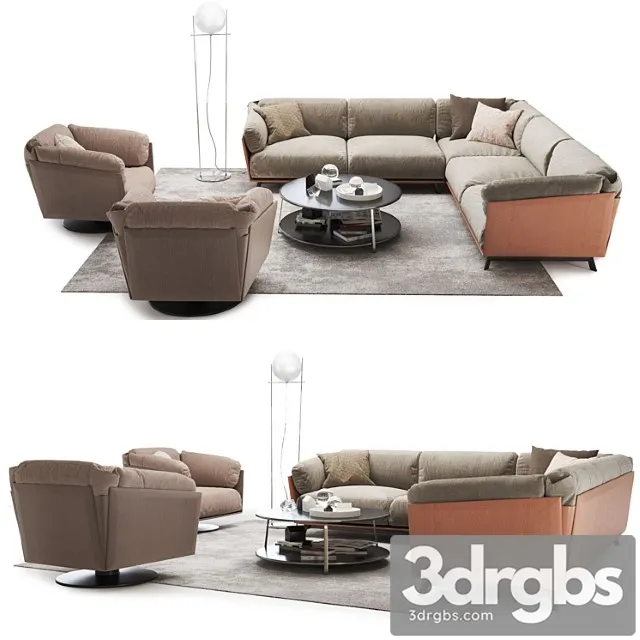 Corner sofa ditre italia kailua 2 3D Model Download Corner sofa ditre italia kailua 2 3D Model Download