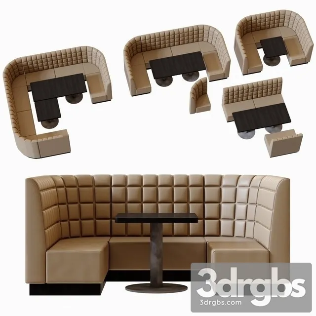 Corner Sofa For Restaurant Cafe 3D Model Download Corner Sofa For Restaurant Cafe 3D Model Download