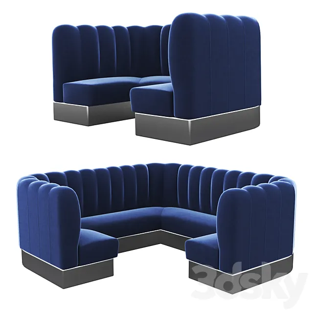 Corner sofa for restaurant cafe 3D Model Corner sofa for restaurant cafe 3D Model