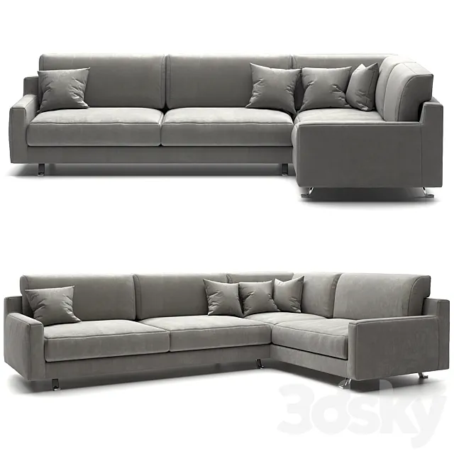 Corner sofa “Gray sofa” 3D Model