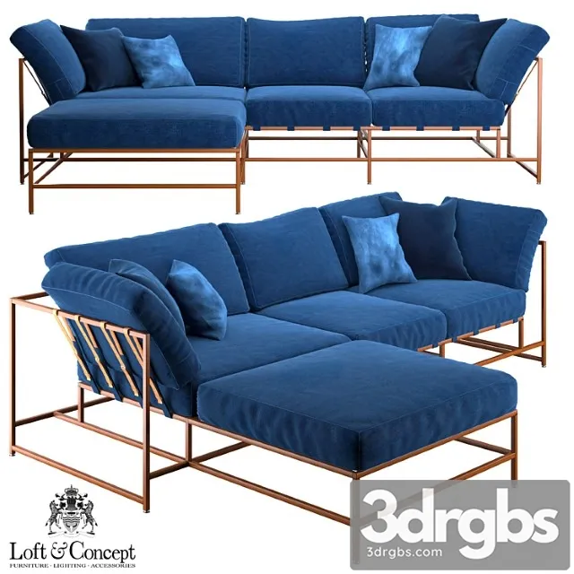 Corner Sofa Indigo Denim Andes Chopper Sectional 3D Model Download Corner Sofa Indigo Denim Andes Chopper Sectional 3D Model Download