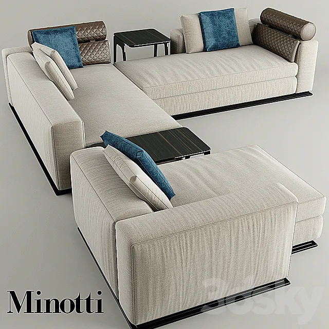 Corner Sofa minotti leonard 3D Model Corner Sofa minotti leonard 3D Model