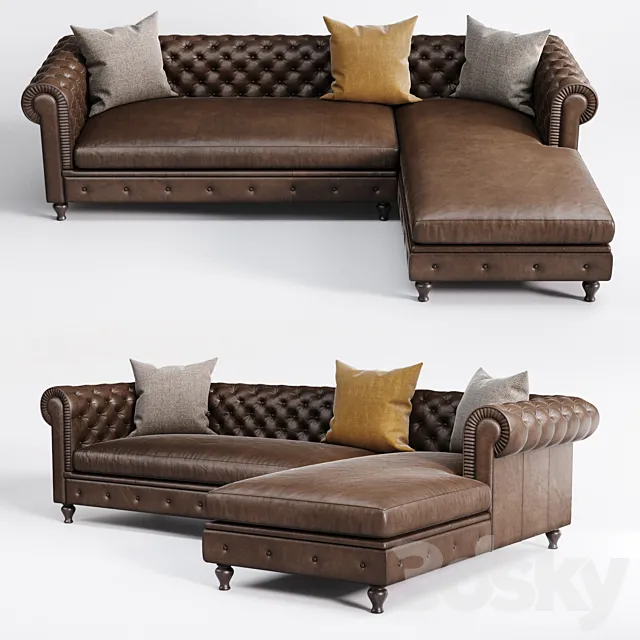 Corner Sofa Sofa Chester Alberta Salotti 3D Model Corner Sofa Sofa Chester Alberta Salotti 3D Model