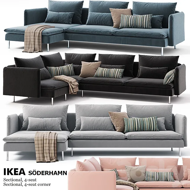 Corner sofas Ikea SODERHAMN Sectional. 4-seat. Sectional. 4-seat corner 3DModel Corner sofas Ikea SODERHAMN Sectional. 4-seat. Sectional. 4-seat corner 3DModel