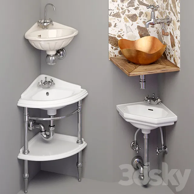 Corner washbasin 3D Model Corner washbasin 3D Model