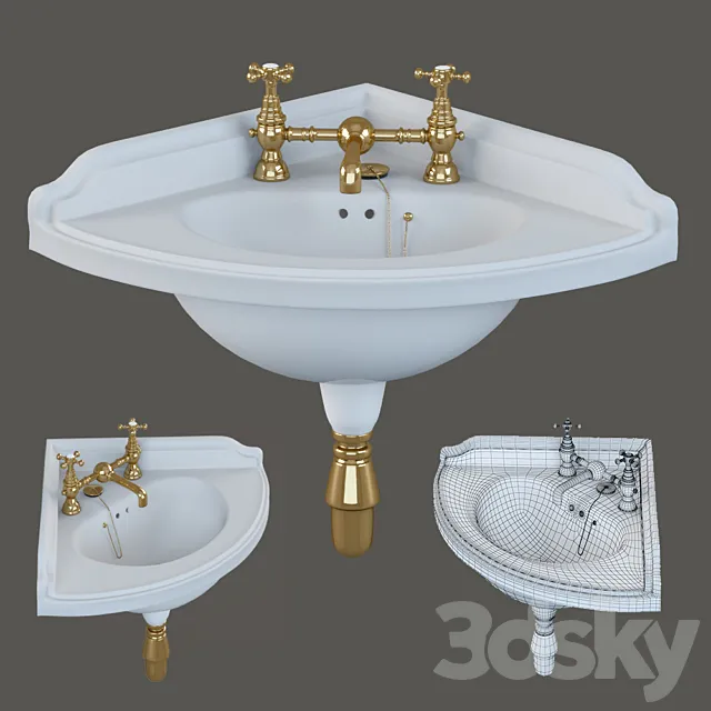Corner washbasin Gentry 3D Model Corner washbasin Gentry 3D Model