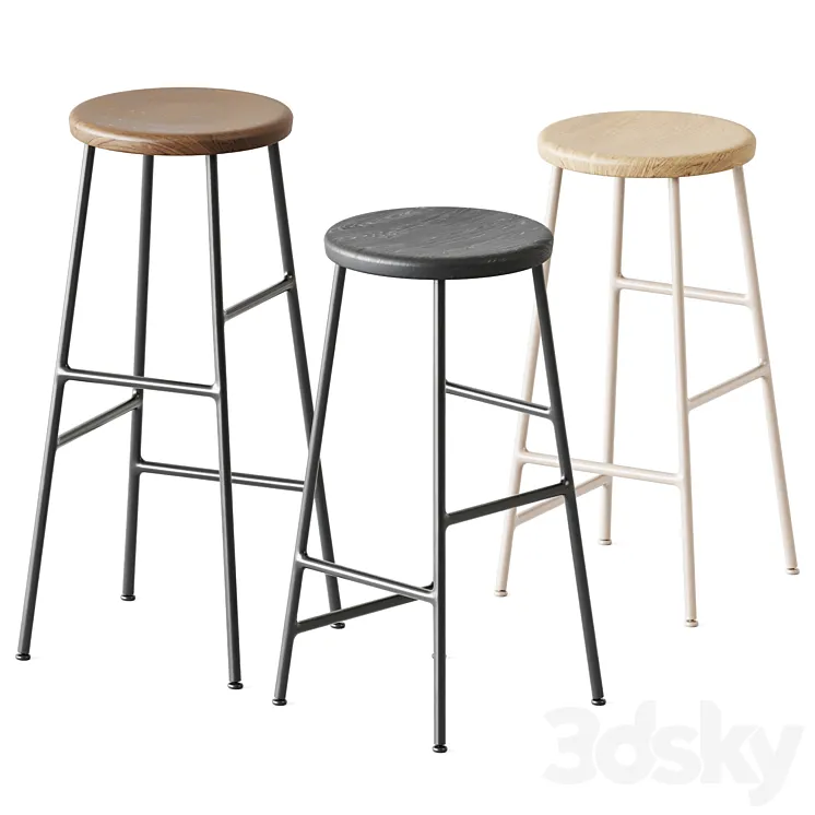 Cornet Bar Stool by Hay 3D Model Free Download