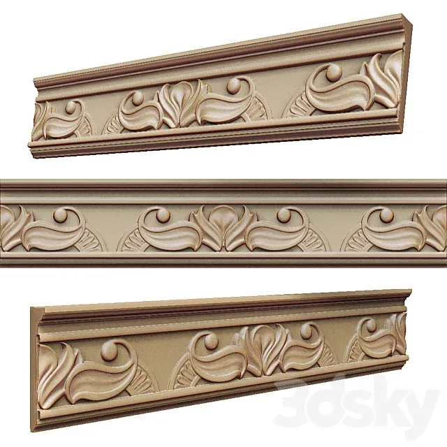 Cornice with ornament 3D Model