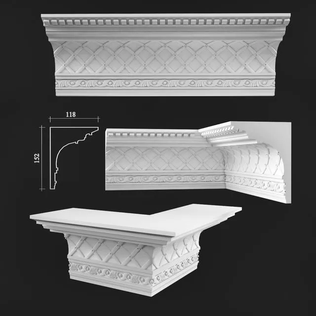 Cornices Daylight 3D Model Cornices Daylight 3D Model