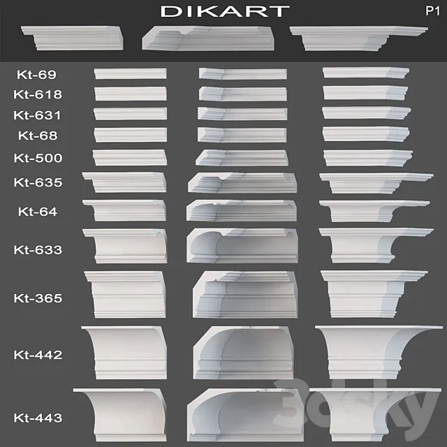 Cornices Dikart (part 1) 3D Model Cornices Dikart (part 1) 3D Model
