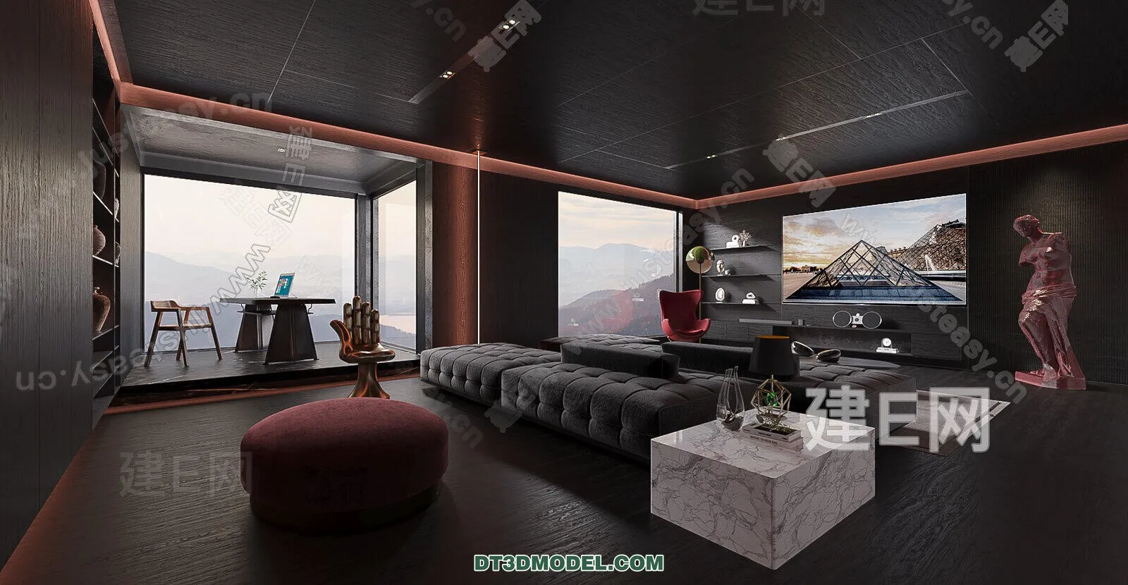 CORONA LIVING ROOM 3D MODELS – 057