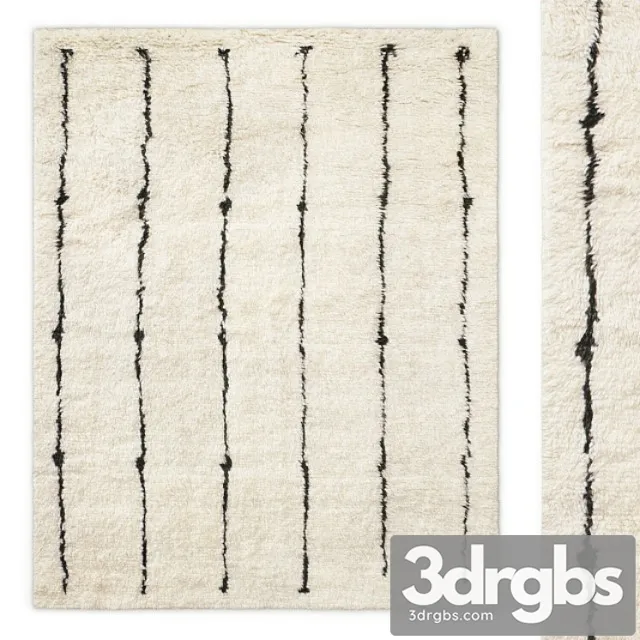 Corsivo hand-knotted wool rug rh 3D Model Download