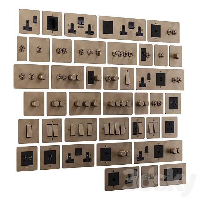 Corston switches and sockets 3D Model