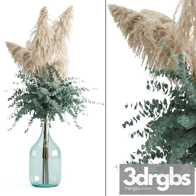 Cortaderia and Eucalyptus in a Large Bottle 3D Model Download Cortaderia and Eucalyptus in a Large Bottle 3D Model Download
