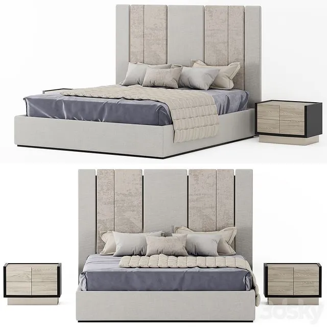 Corte Zari Rubens Bed 3D Model Corte Zari Rubens Bed 3D Model