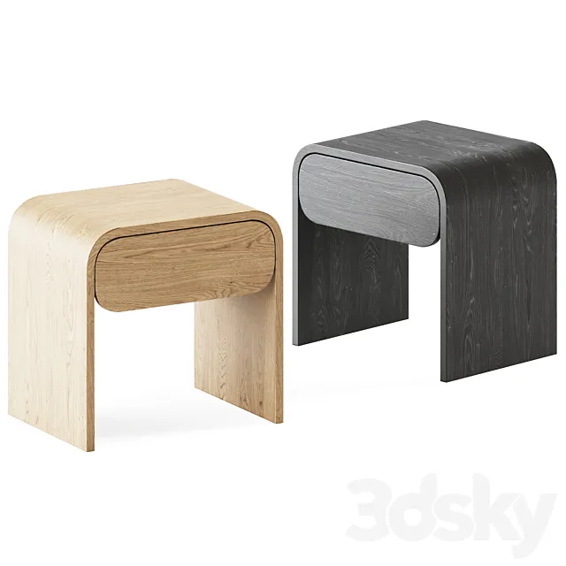 Cortez Natural Floating Nightstand by Leanne Ford _ Wooden bedside table 3DModel