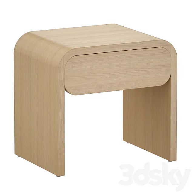 Cortez Natural Floating Nightstand (Crate and Barrel) 3D Model Cortez Natural Floating Nightstand (Crate and Barrel) 3D Model