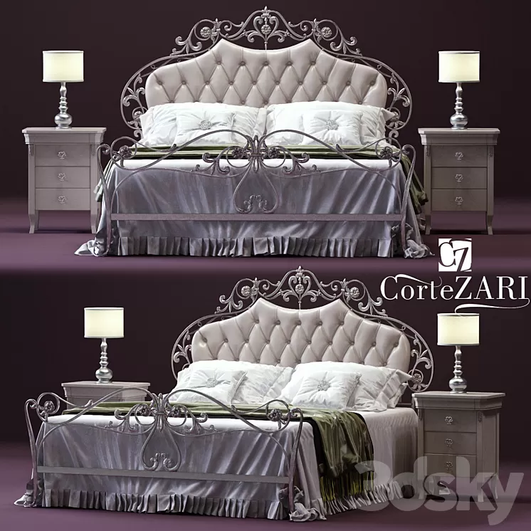 CorteZARI OLIMPIA Double Bed 3D Model CorteZARI OLIMPIA Double Bed 3D Model
