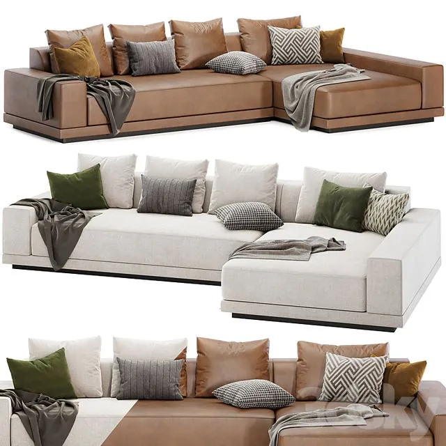 Cortona Sofa Chaise Sectional 3D Model Cortona Sofa Chaise Sectional 3D Model