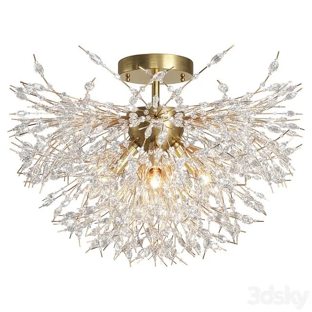 Coruscating Beads Semi Flush Ceiling Light 3D Model