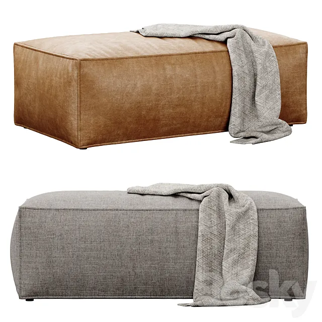 Cosima fabric and leather pouf large by bolia 3D Model Cosima fabric and leather pouf large by bolia 3D Model