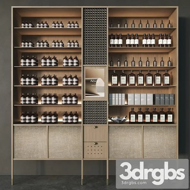 Cosmetic Set With Chest Of Drawers And Shelves 2 3D Model Download
