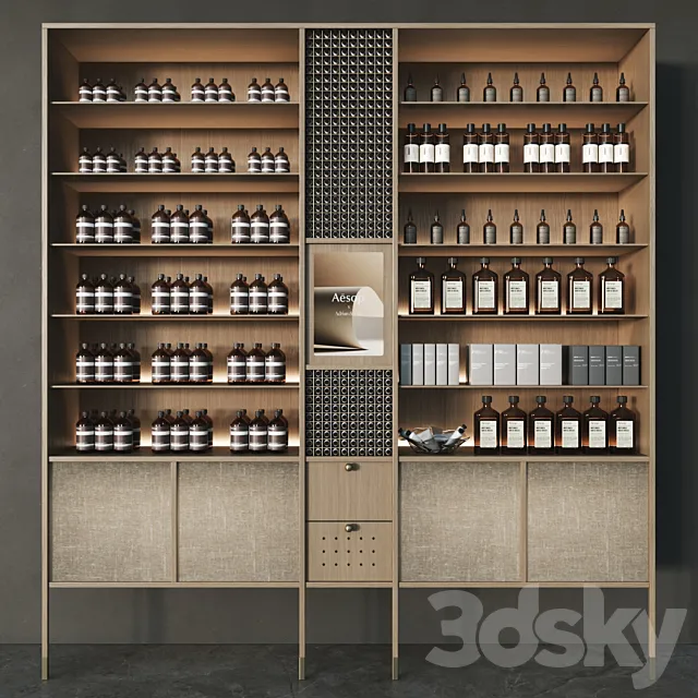 Cosmetic set with chest of drawers and shelves Free Download