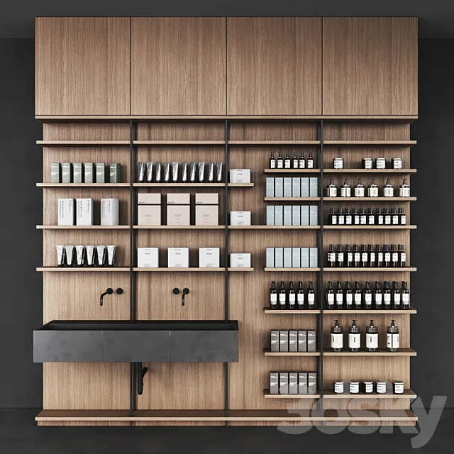 Cosmetic set wooden shelving Free Download