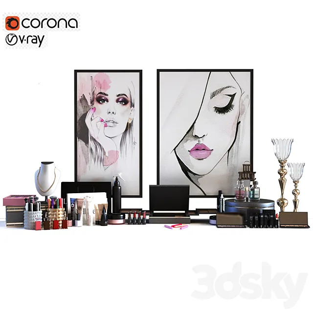 Cosmetics set 017 3D Model