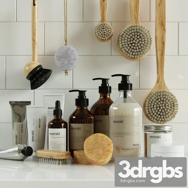 Cosmetics Set Meraki 3D Model Download