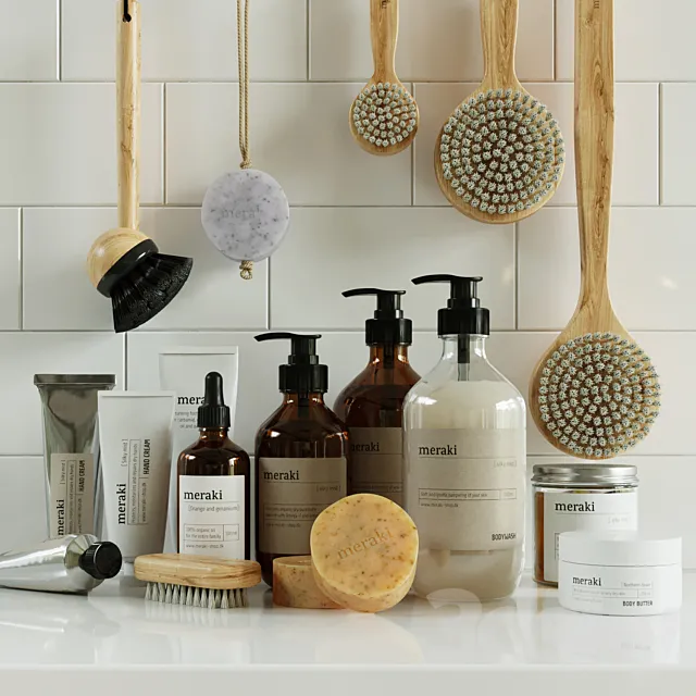 Cosmetics Set Meraki 3D Model Cosmetics Set Meraki 3D Model