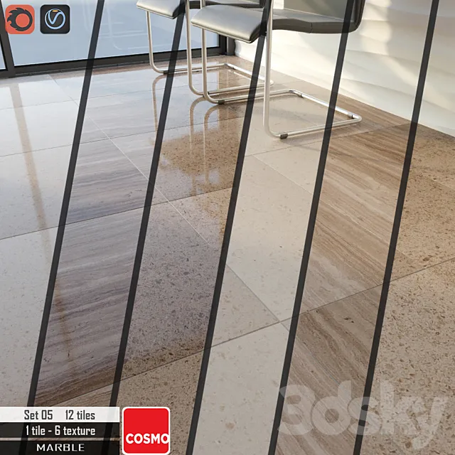 Cosmo Stone Set 05 3D Model Cosmo Stone Set 05 3D Model