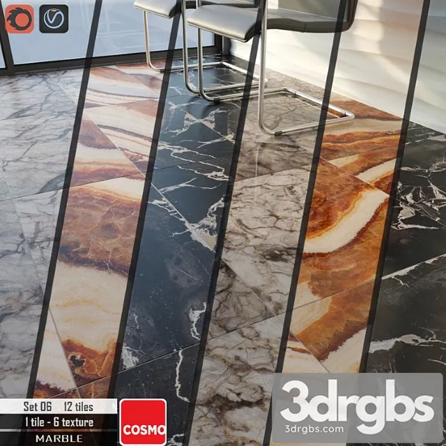 Cosmo stone set 06 3D Model Download