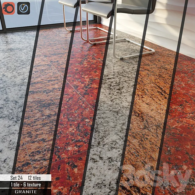 Cosmo Stone Set 24 3D Model Cosmo Stone Set 24 3D Model